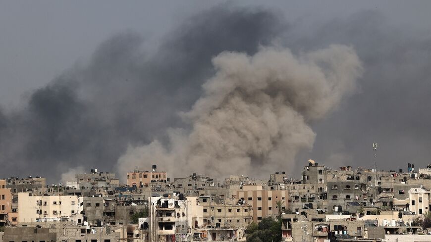 Smoke billows after an Israeli strike on Jabalia camp the northern Gaza Strip