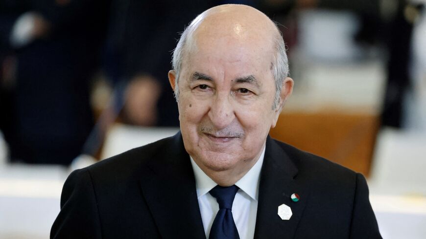 Algeria's president, Abdelmadjid Tebboune, arrives to attend a working session at the Borgo Egnazia resort during the G7 Summit in Savelletri near Bari, Italy, on June 14, 2024.