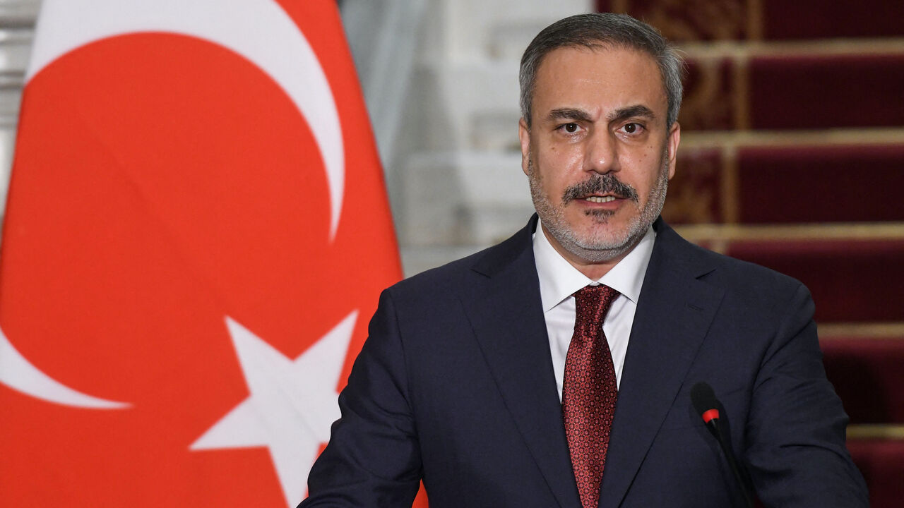 Turkey's Foreign Minister Hakan Fidan speaks during a joint press conference with his Egyptian counterpart, in Cairo on Aug. 5, 2024.