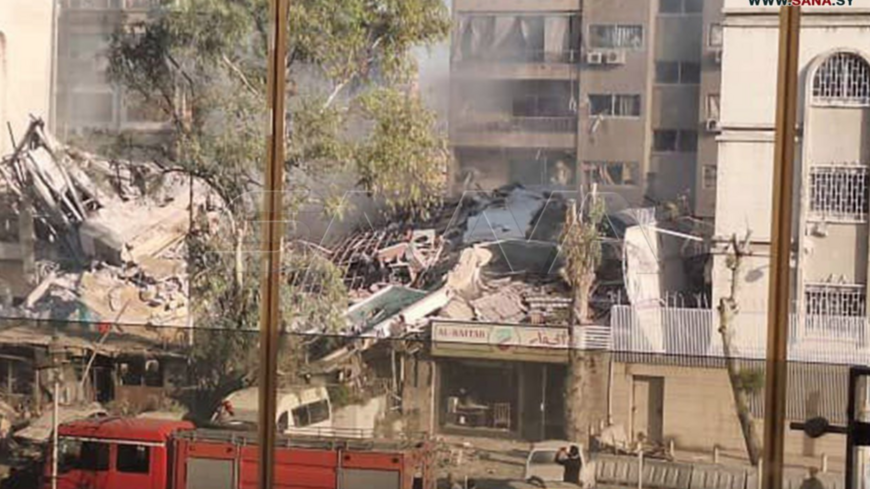 The site of the strike in Damascus.